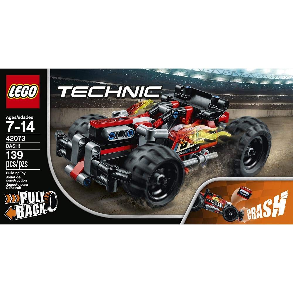 LEGO Technic BASH! 42073 Building Kit (139 Pieces) | Pull-Back Race Car with Engine Pop-Out