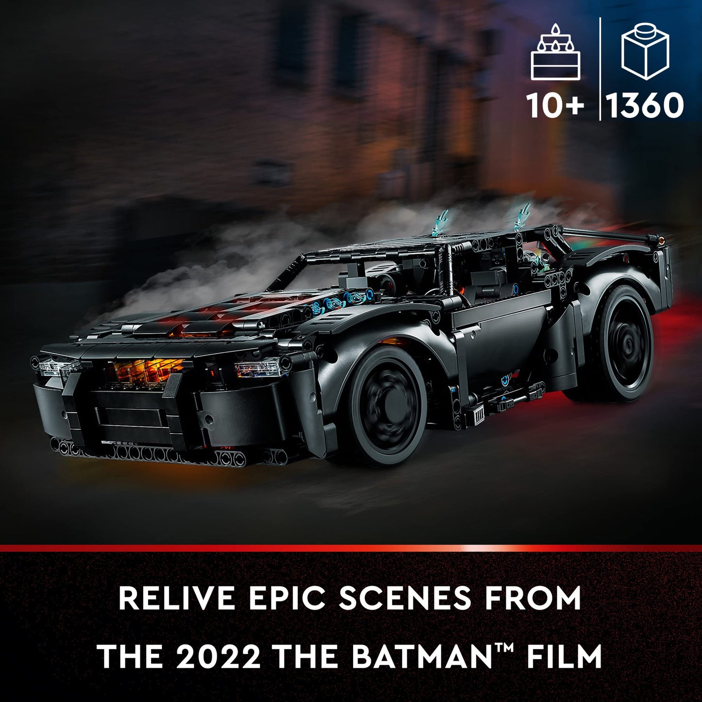 LEGO Technic The Batman Batmobile 42127 – 1,360-Piece Lighted Build