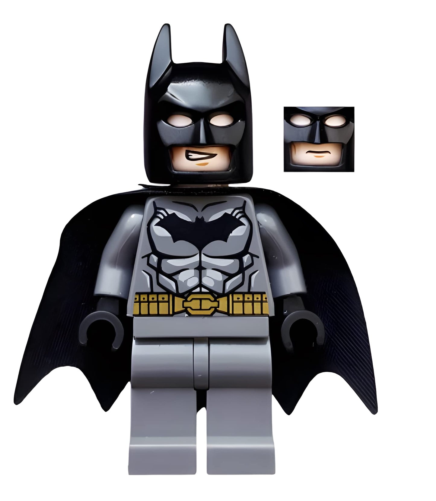 LEGO Batman Minifigure – Dark Gray with Gold Belt | DC Comics Super Heroes