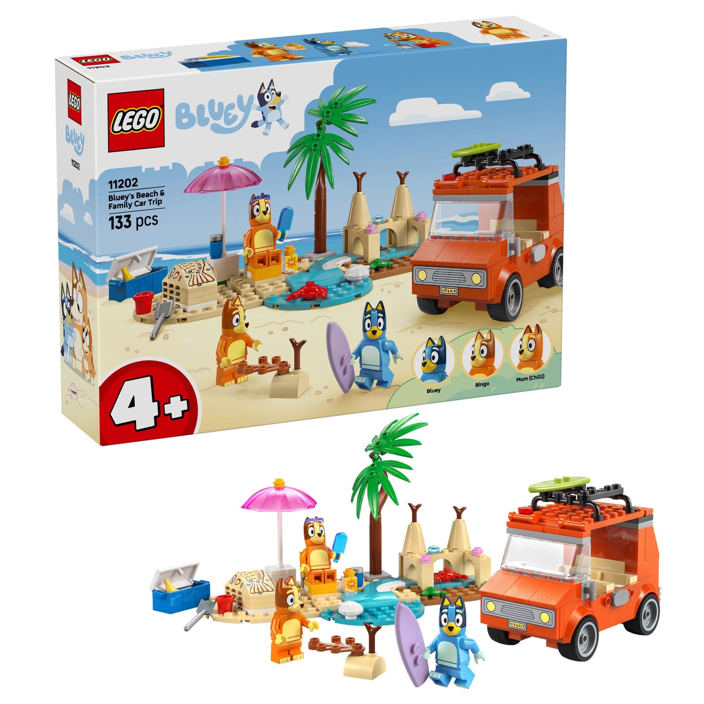 LEGO Bluey: Beach & Family Car Trip 11202 – 4+ Toddler Building Set