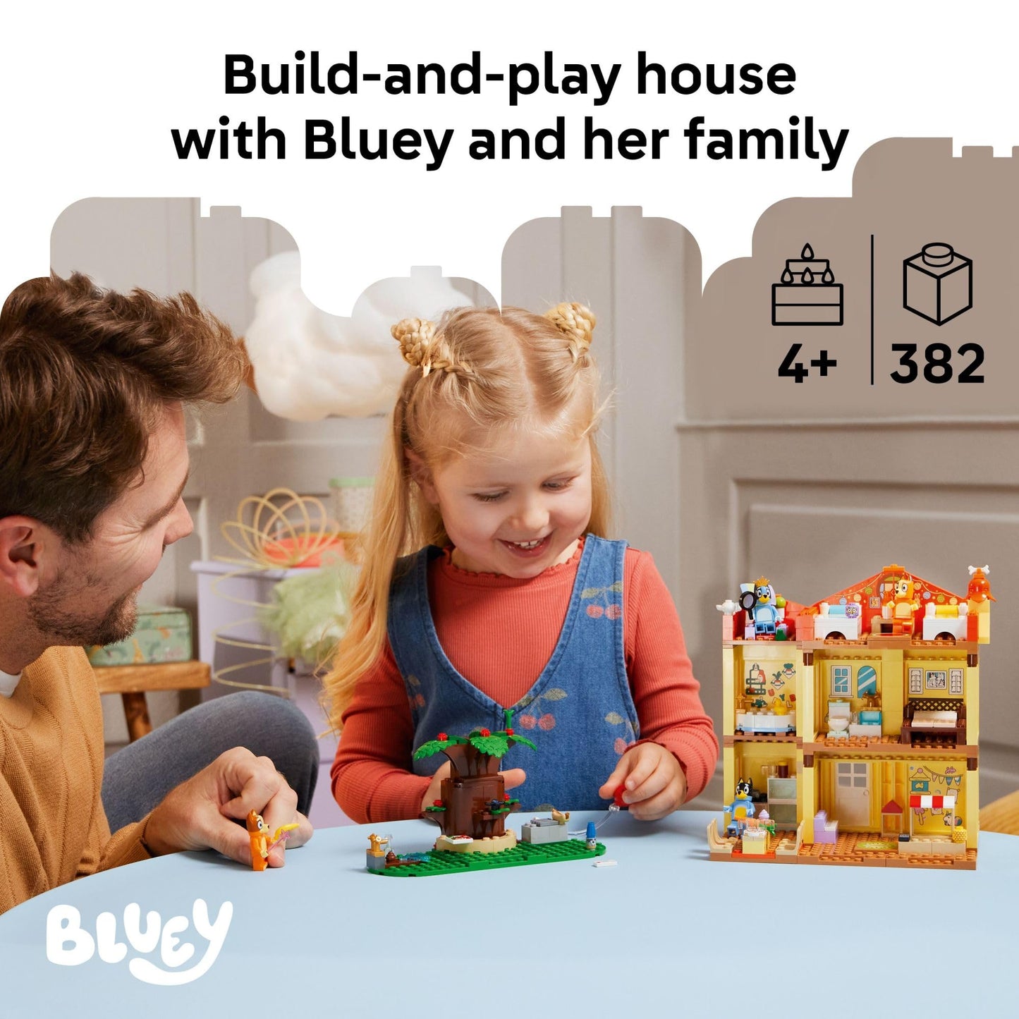LEGO Bluey’s Family House – 11203, 382-Piece Playset for Ages 4+