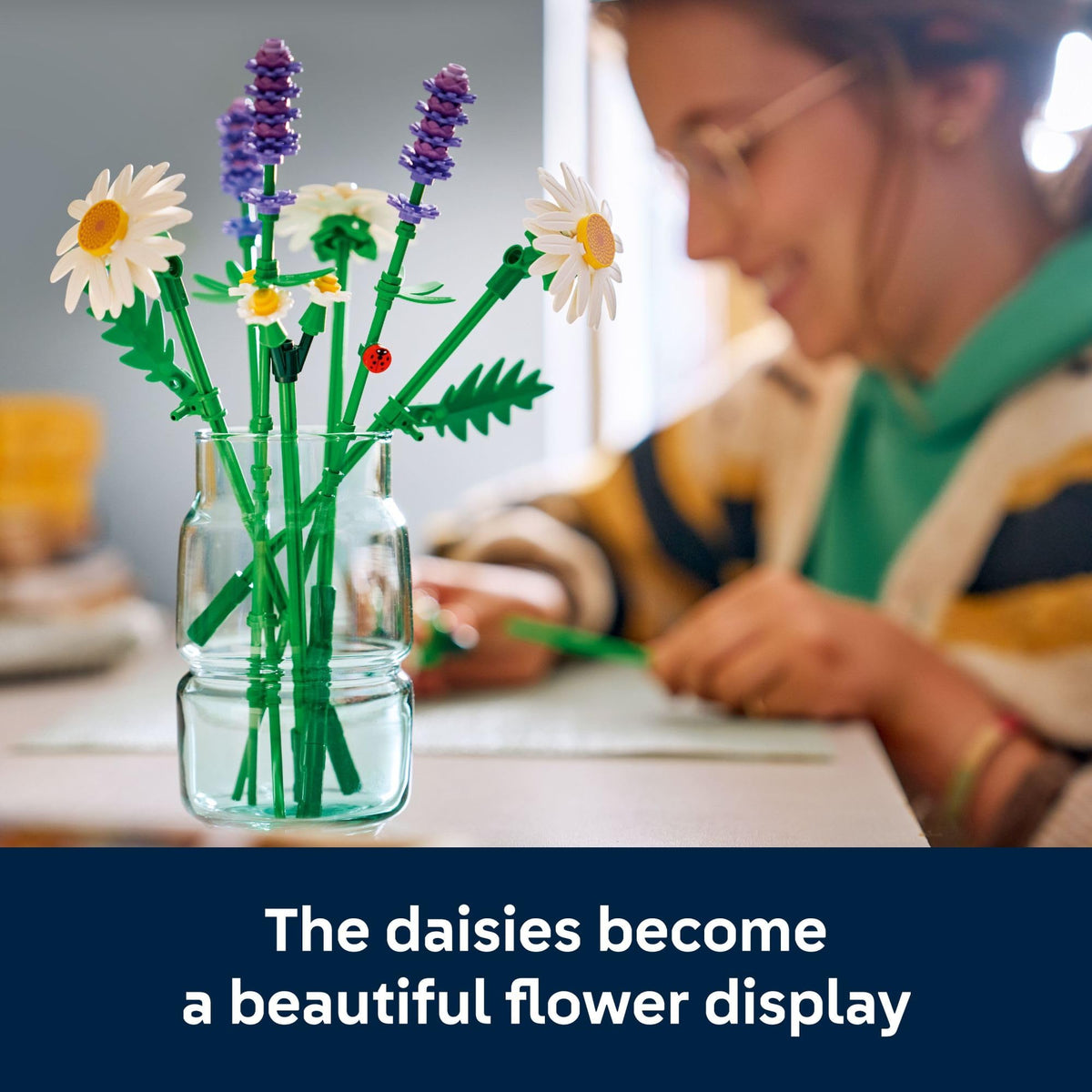 LEGO Botanicals Daisies 11508 – Building Toy Bouquet for Kids 9+ | Realistic Artificial Flowers Decor