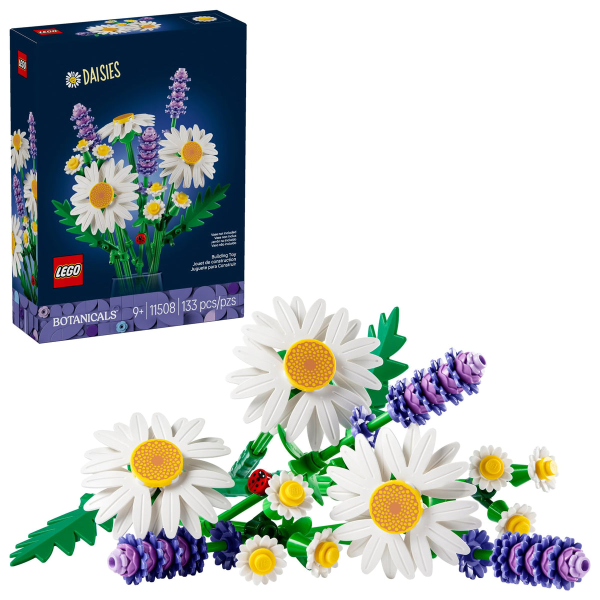 LEGO Botanicals Daisies 11508 – Building Toy Bouquet for Kids 9+ | Realistic Artificial Flowers Decor
