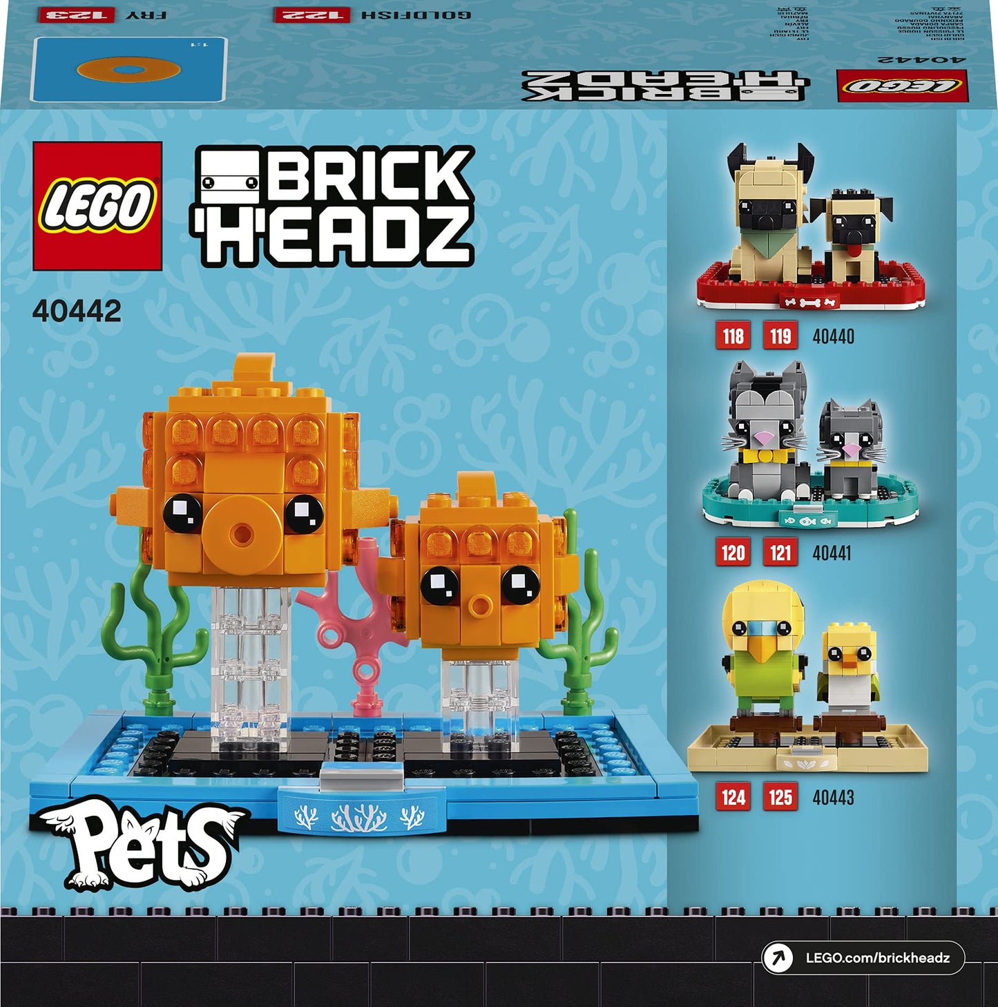LEGO BrickHeadz 40442 Pets Goldfish — Collectible Display Model for LEGO Fans