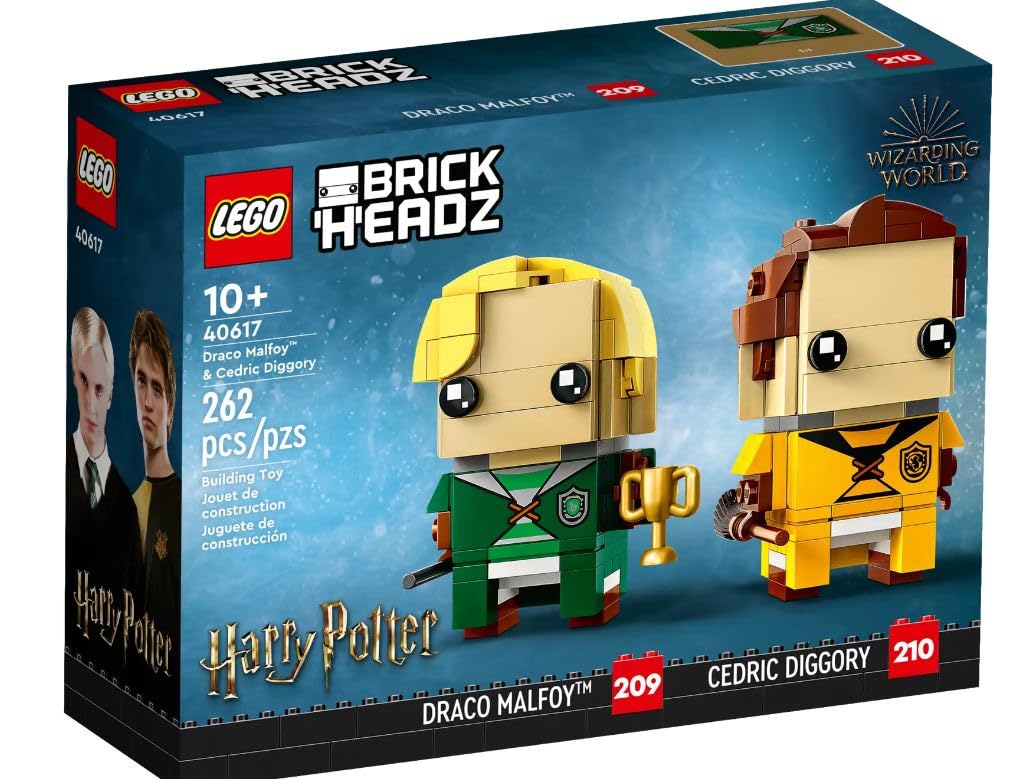 LEGO BrickHeadz 40617 Draco Malfoy & Cedric Diggory – Quidditch Display Set