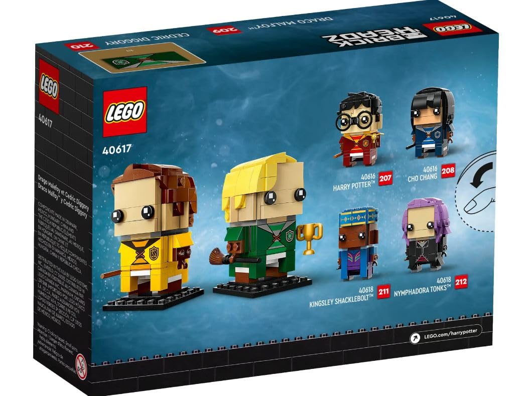 LEGO BrickHeadz 40617 Draco Malfoy & Cedric Diggory – Quidditch Display Set