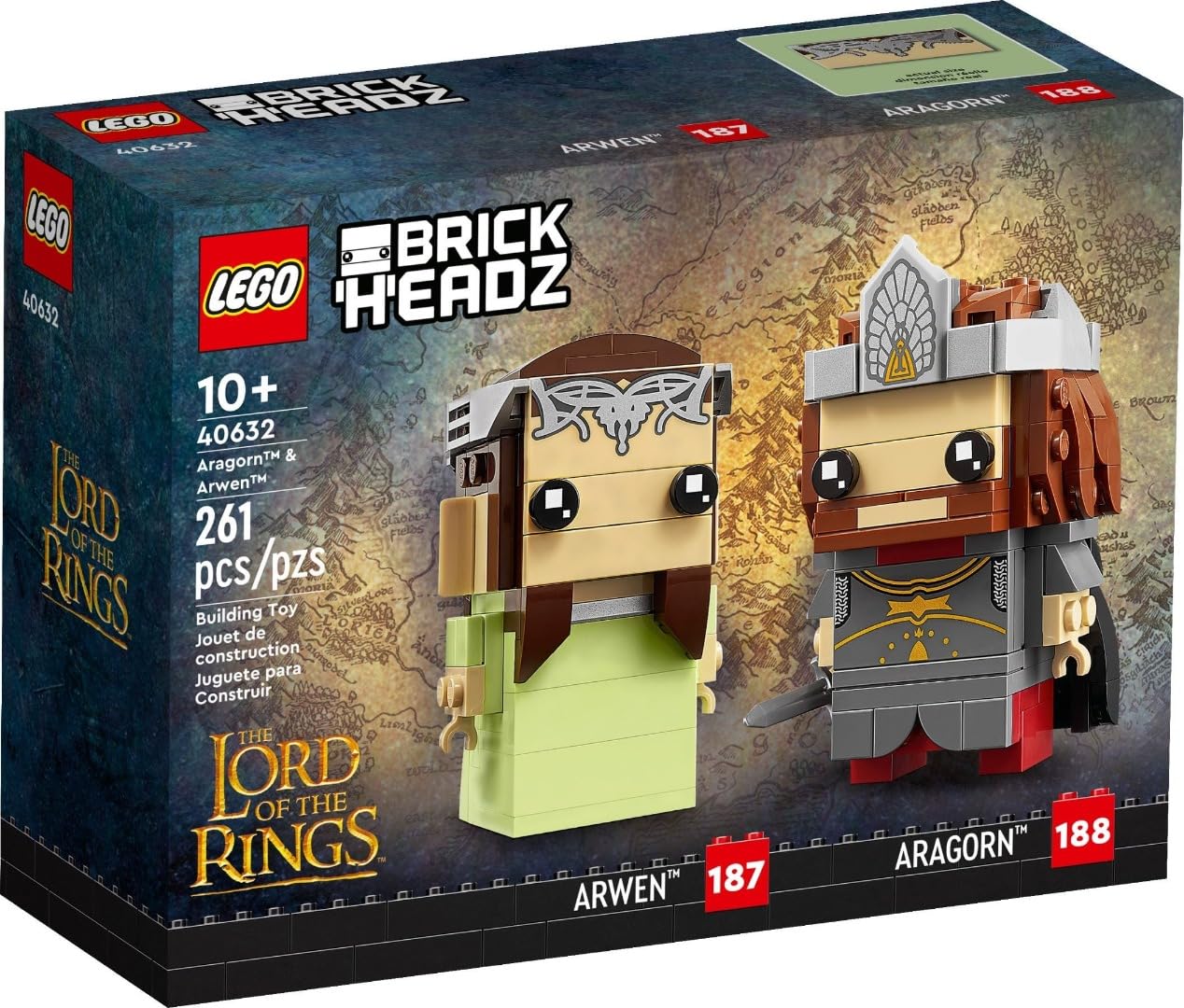 LEGO BrickHeadz Aragorn & Arwen (40632) The Lord of the Rings – Collectible Figures