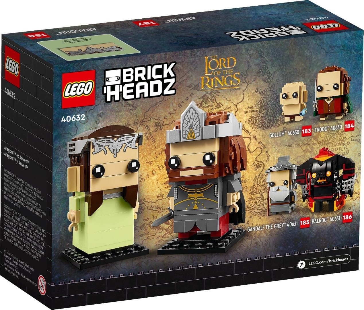 LEGO BrickHeadz Aragorn & Arwen (40632) The Lord of the Rings – Collectible Figures