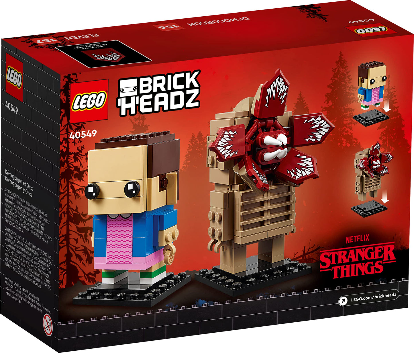 LEGO BrickHeadz Demogorgon and Eleven (40459) – Stranger Things Collectible Figures