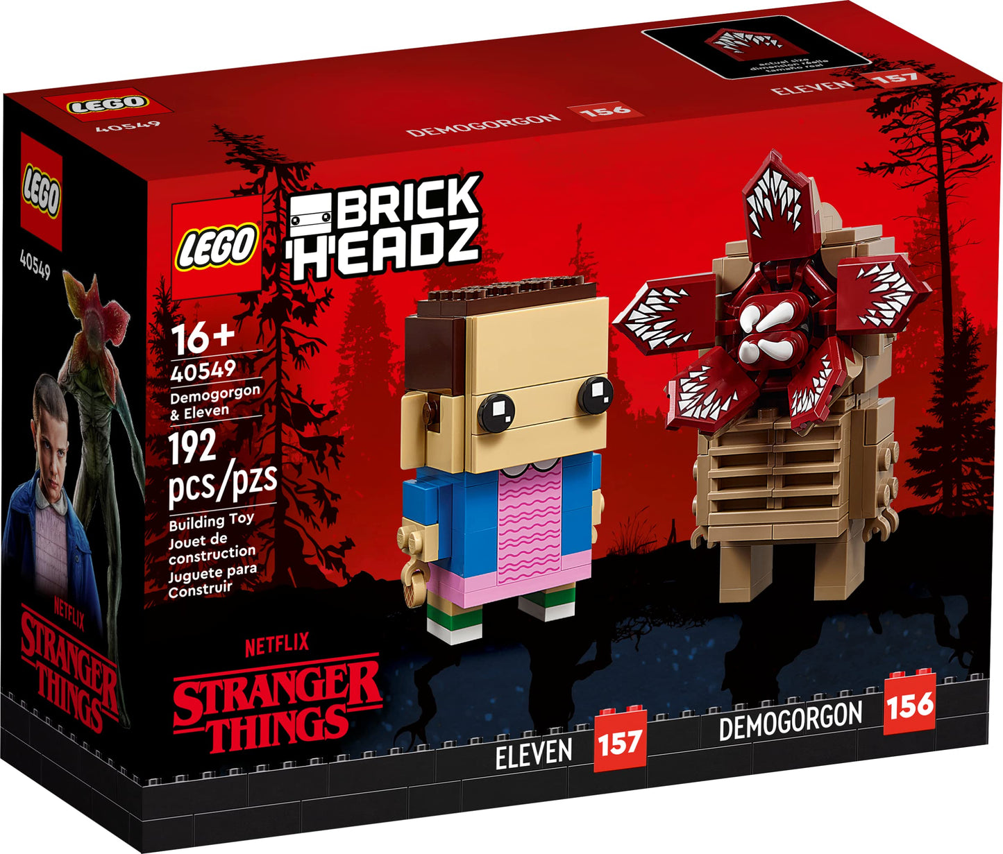 LEGO BrickHeadz Demogorgon and Eleven (40459) – Stranger Things Collectible Figures