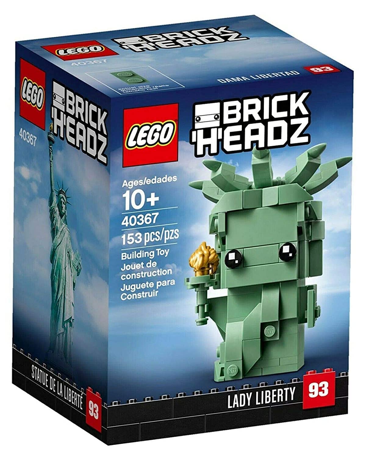 LEGO 40367 BrickHeadz Lady Liberty – Statue of Liberty Collectible (153 Pieces)