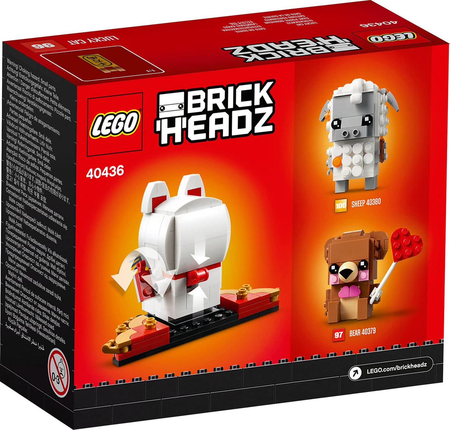 LEGO BrickHeadz Lucky Cat 40436 – 134-Piece Collectible with Movable Paw