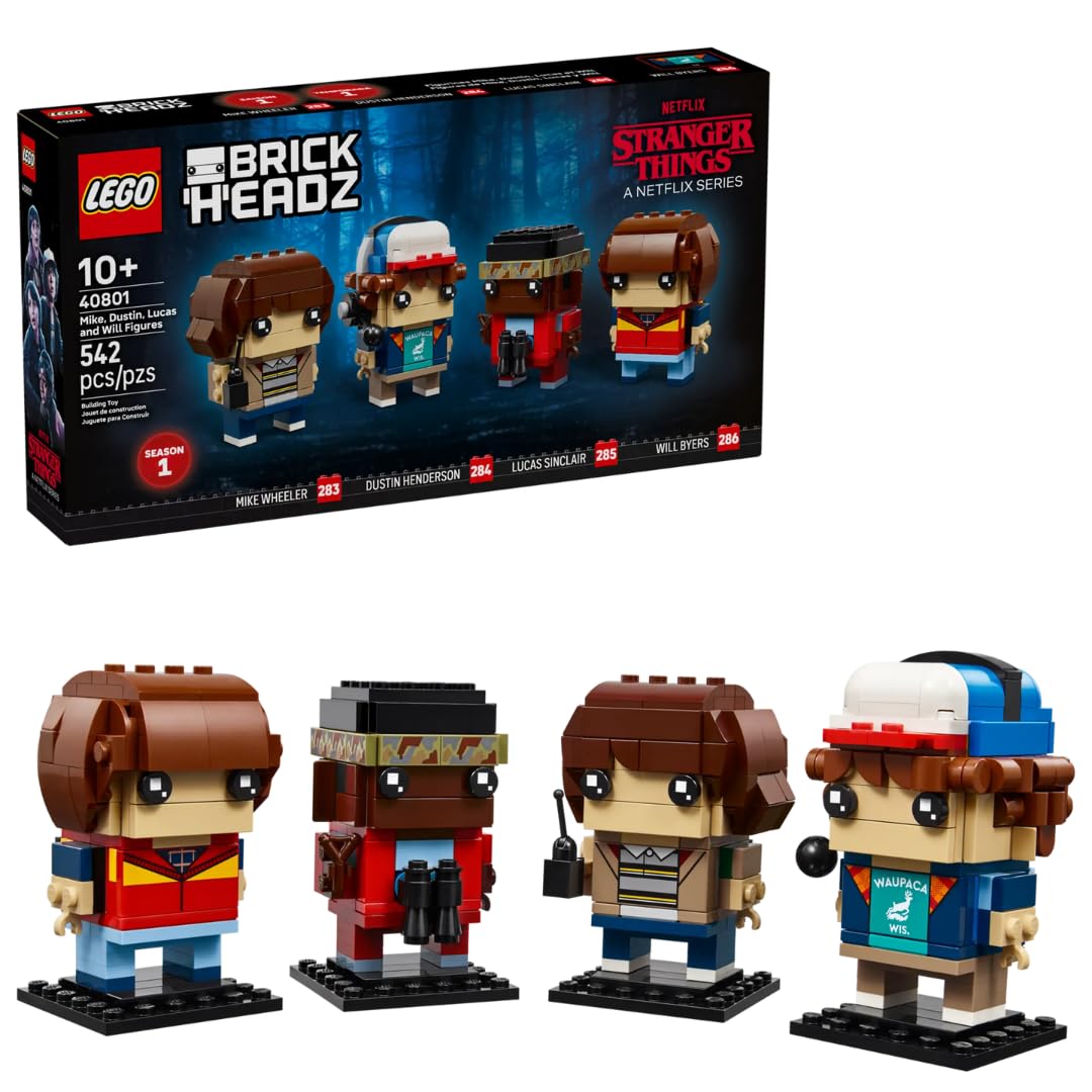 LEGO BrickHeadz Mike, Dustin, Lucas & Will Figure 40801 – 542-Piece Collectible Set
