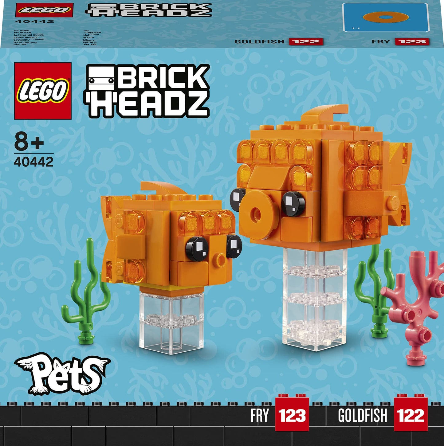 LEGO BrickHeadz 40442 Pets Goldfish — Collectible Display Model for LEGO Fans