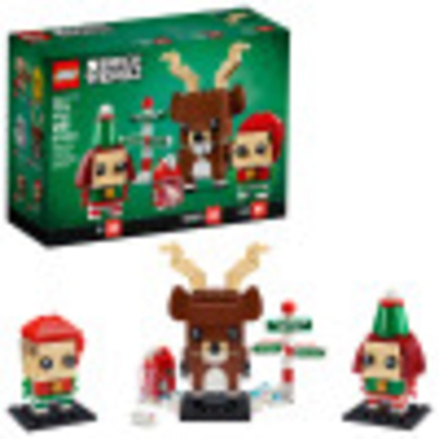 LEGO BrickHeadz Reindeer, Elf & Elfie 40353 – 281-Piece Holiday Building Toy