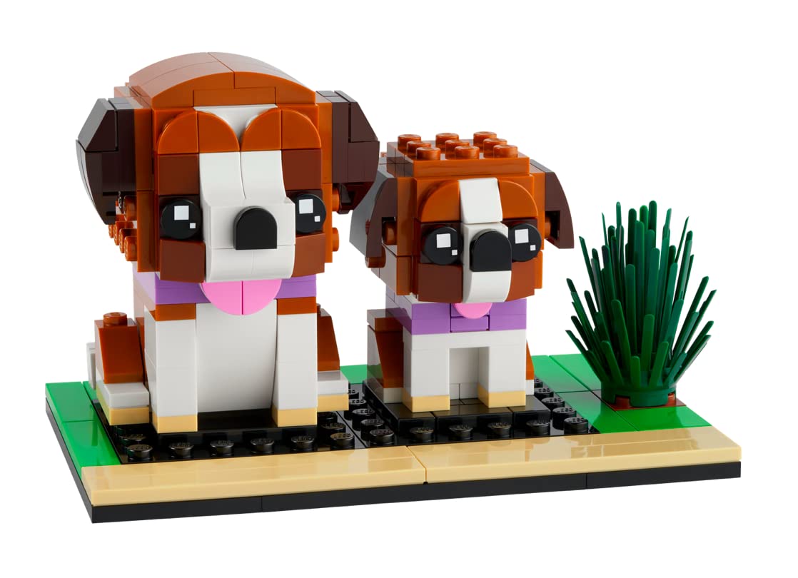 LEGO BrickHeadz Saint Bernard Dog & Puppy Set 40543 | Buildable Saint Bernard, 236 Pieces
