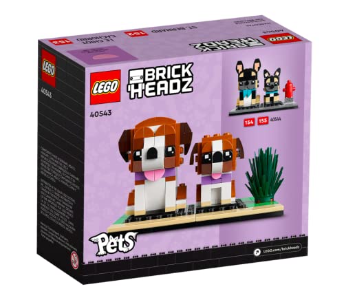 LEGO BrickHeadz Saint Bernard Dog & Puppy Set 40543 | Buildable Saint Bernard, 236 Pieces