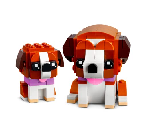 LEGO BrickHeadz Saint Bernard Dog & Puppy Set 40543 | Buildable Saint Bernard, 236 Pieces