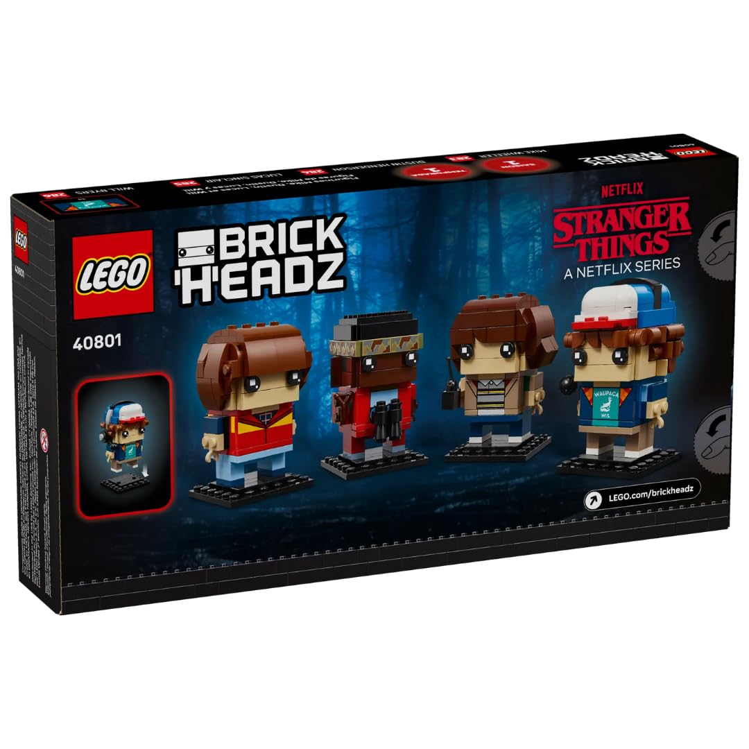 LEGO BrickHeadz Mike, Dustin, Lucas & Will Figure 40801 – 542-Piece Collectible Set