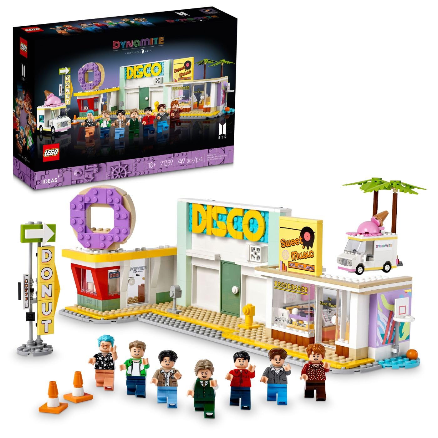 LEGO Ideas BTS Dynamite 21339 Set for Adults – 7 Minifigures, Stage & Scenes