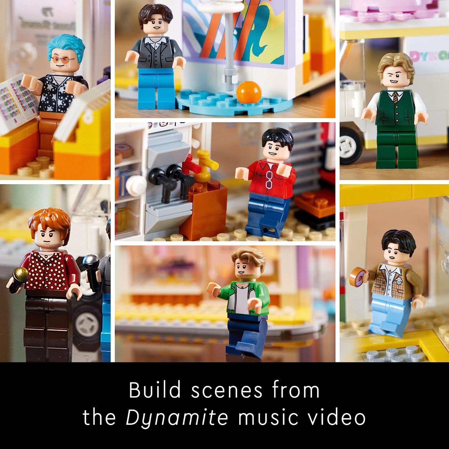 LEGO Ideas BTS Dynamite 21339 Set for Adults – 7 Minifigures, Stage & Scenes