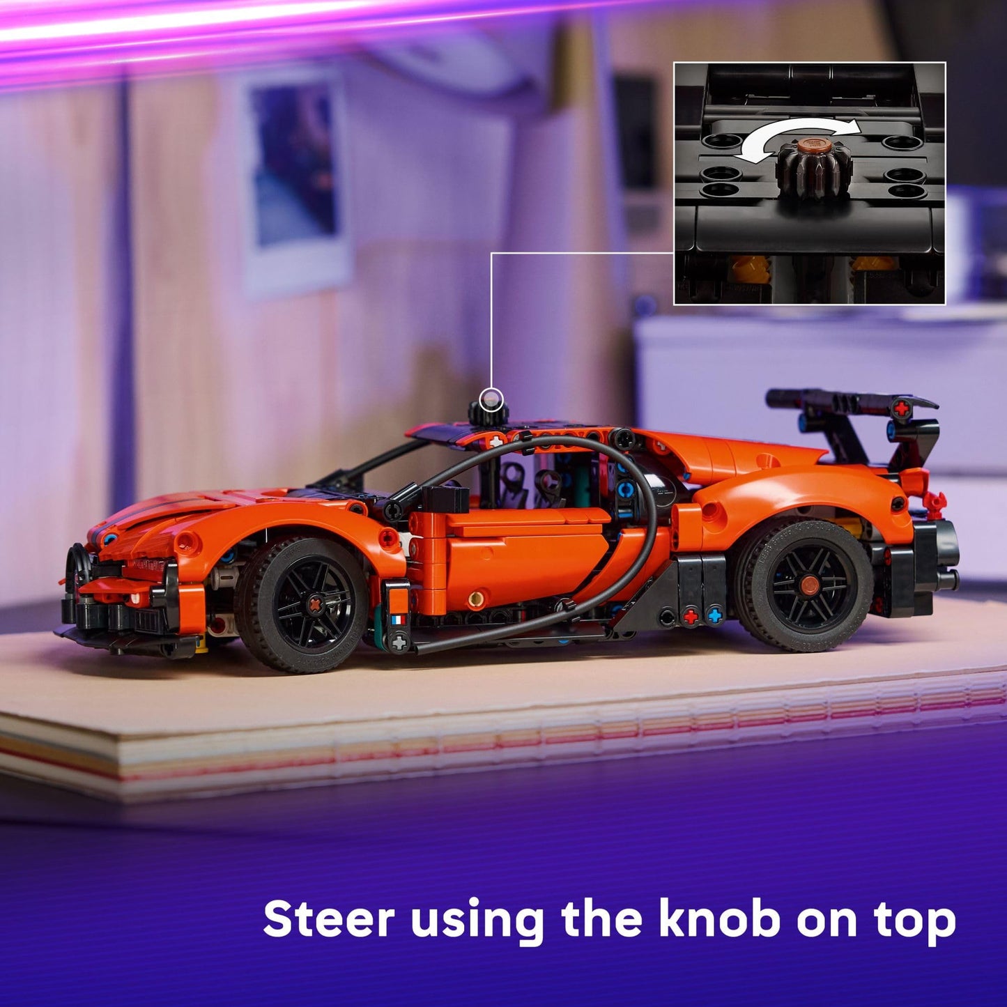 LEGO Technic Bugatti Chiron Pur Sport Hypercar Building Toy (42222) – Realistic Steering, W16 Engine, 771 Pieces