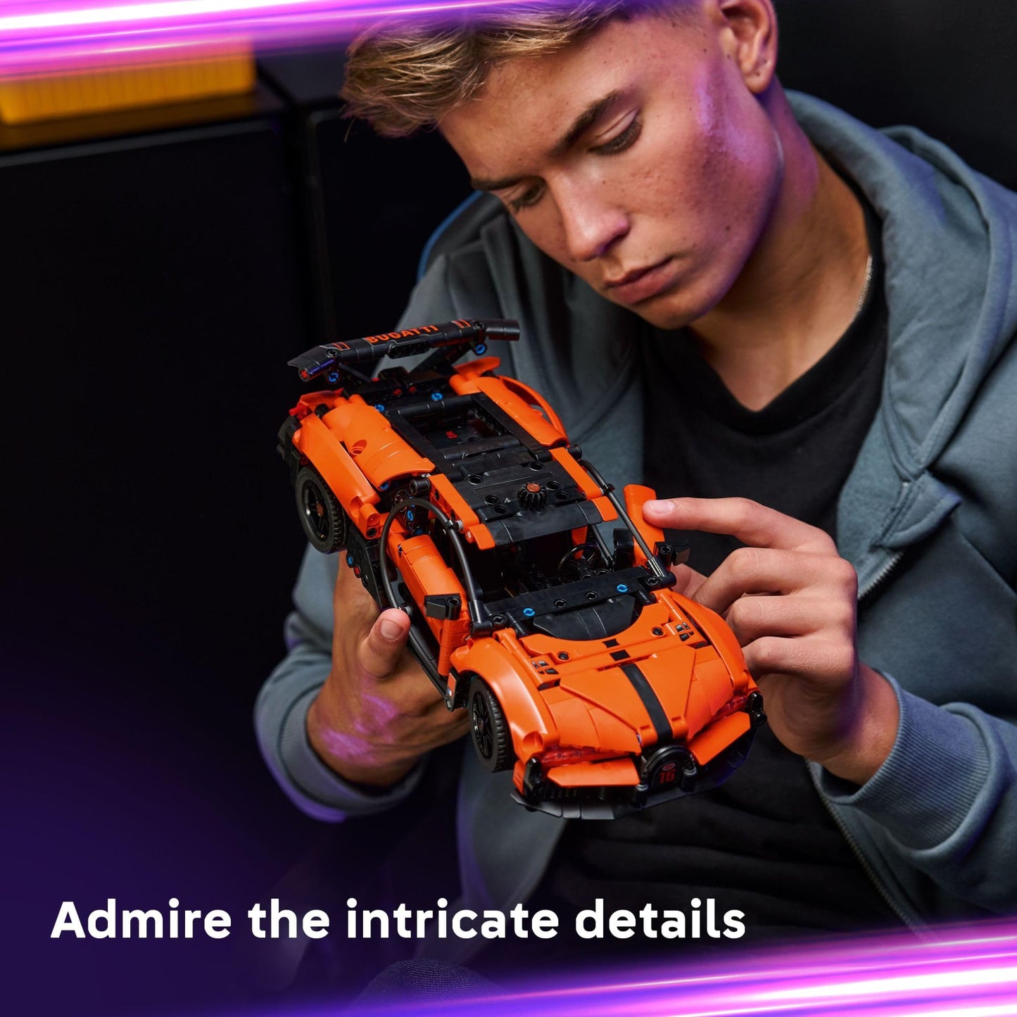 LEGO Technic Bugatti Chiron Pur Sport Hypercar Building Toy (42222) – Realistic Steering, W16 Engine, 771 Pieces
