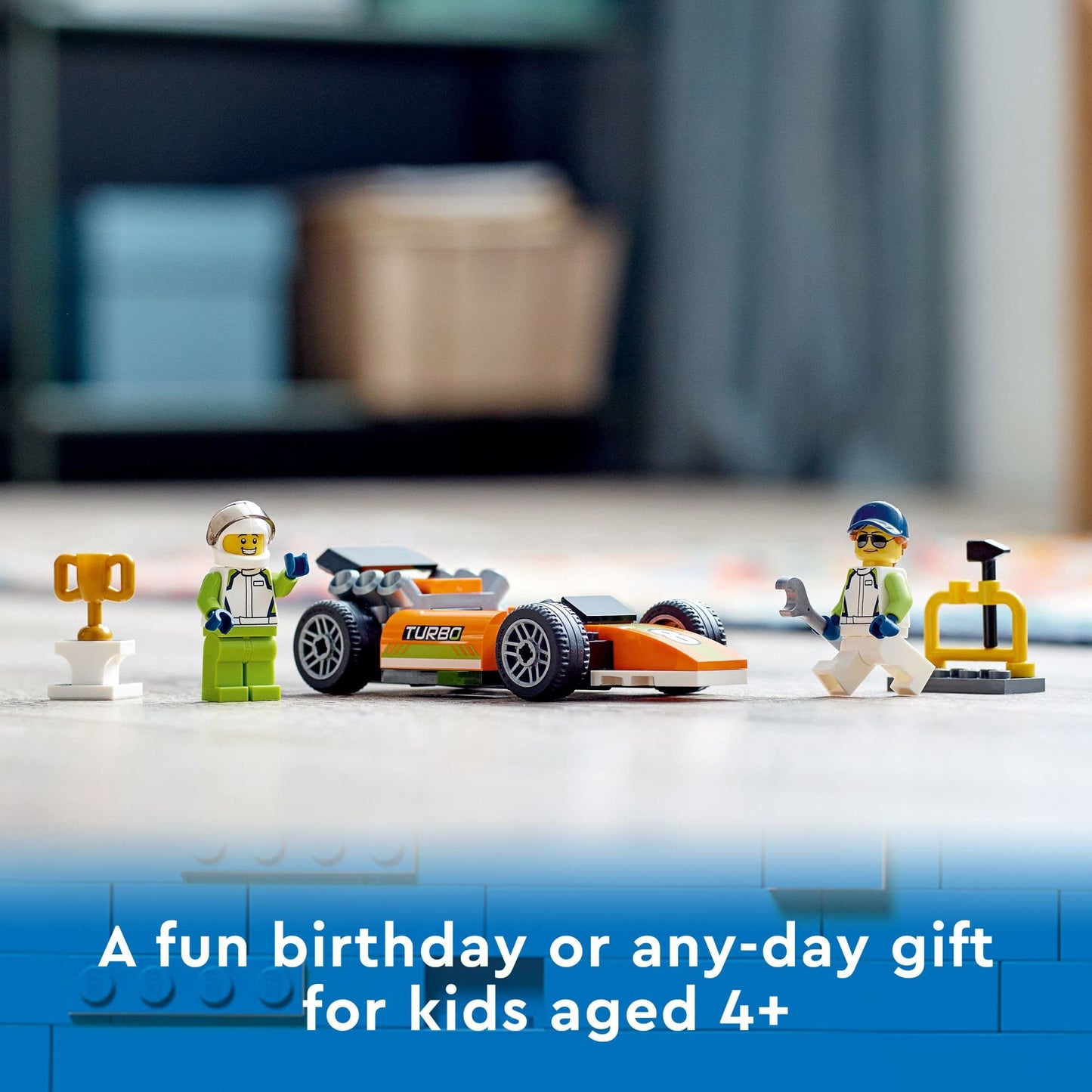 LEGO City Race Car 60322 – F1-Style Toy for 4+ Kids with Minifigures