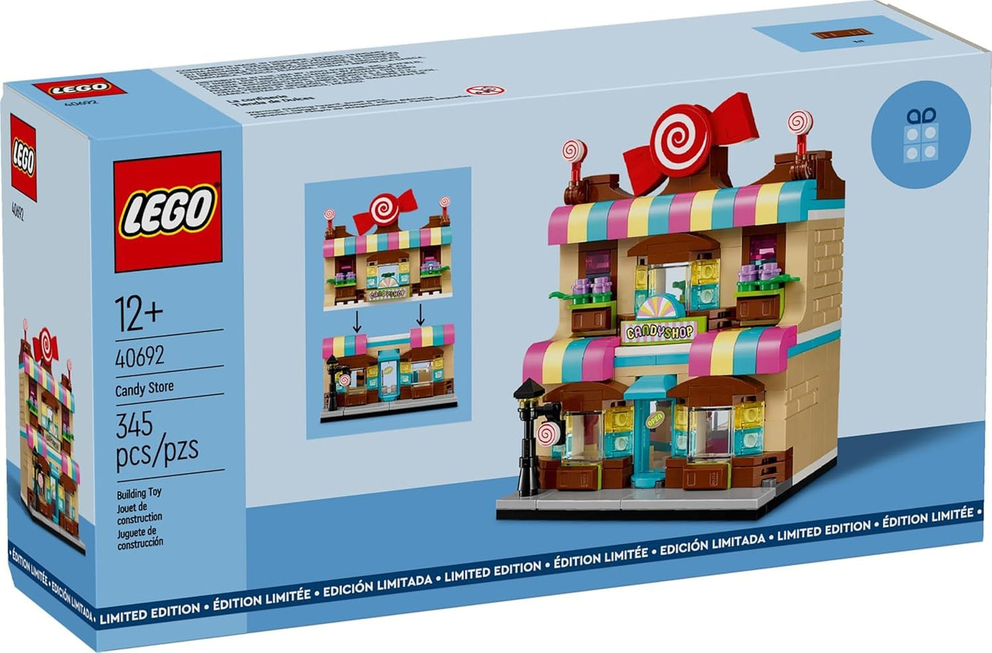 LEGO Candy Store 40692 – Limited Edition 345-Piece Building Toy for Ages 12+