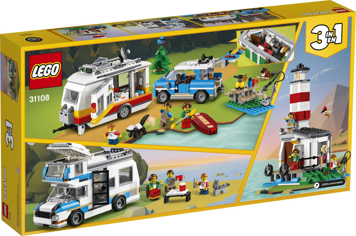 LEGO Creator 3in1 Caravan Family Holiday 31108 – 766-Piece Camping Adventure Build