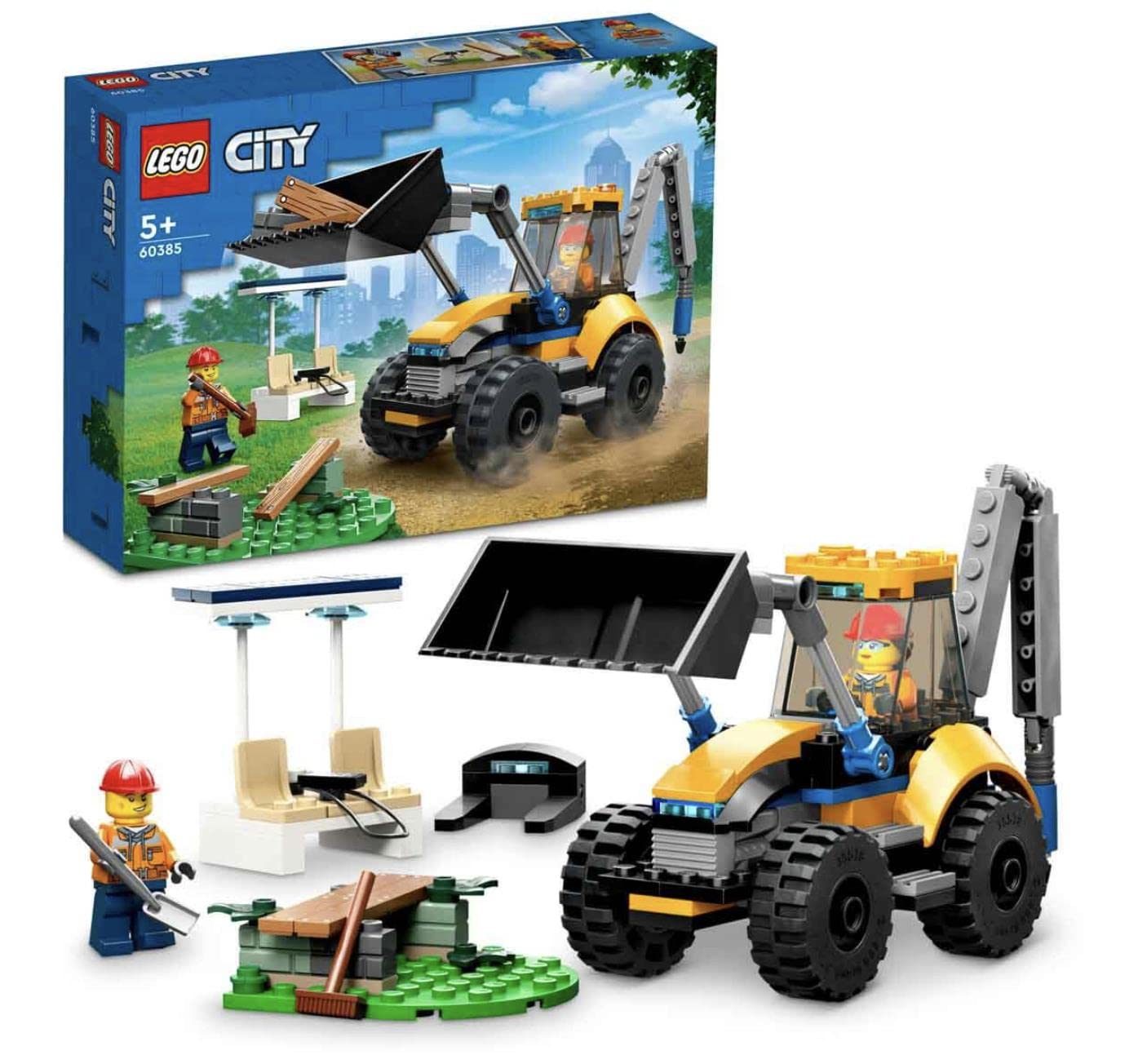 LEGO City 60385 Excavator Building Set – 2 Minifigures & Tools | 5+ Gift Idea
