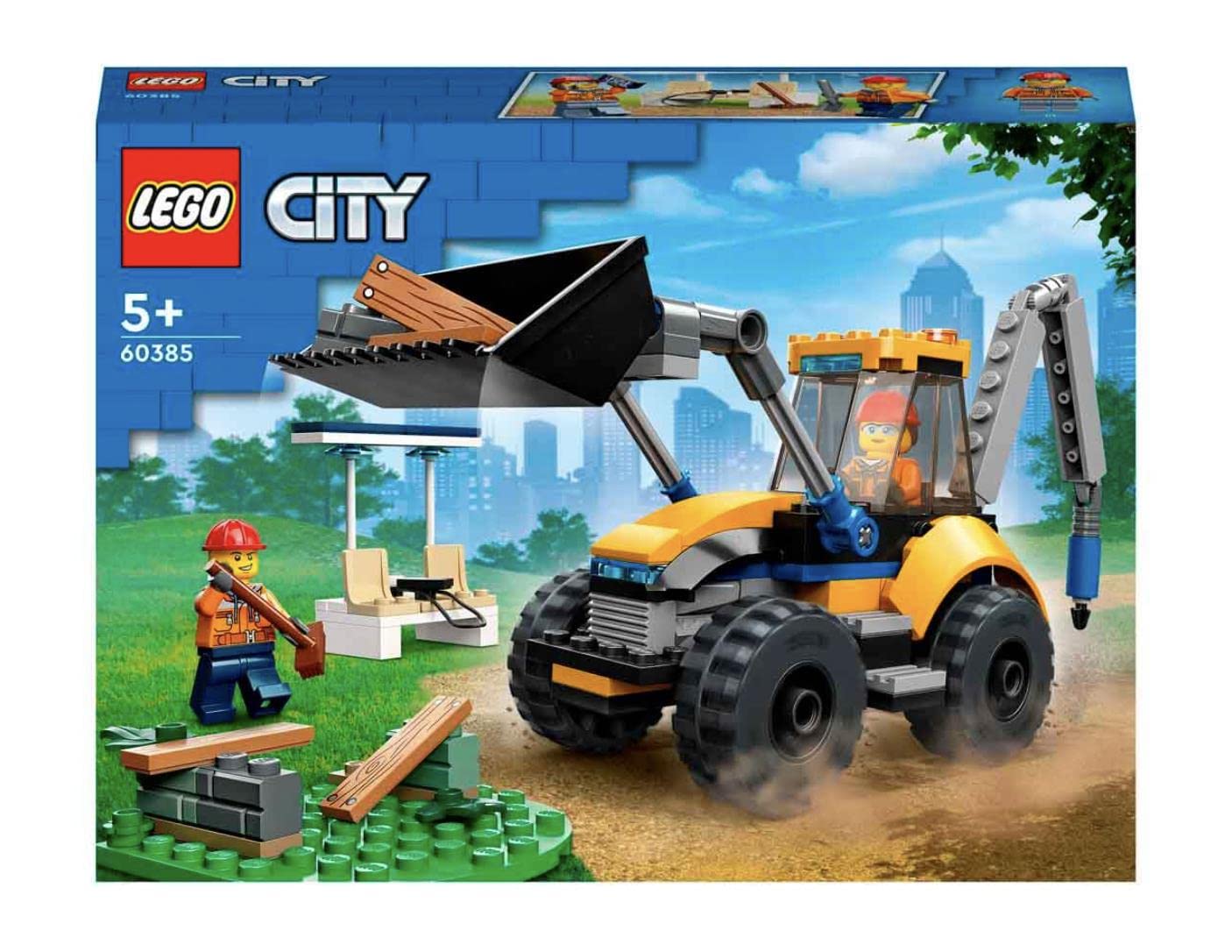 LEGO City 60385 Excavator Building Set – 2 Minifigures & Tools | 5+ Gift Idea