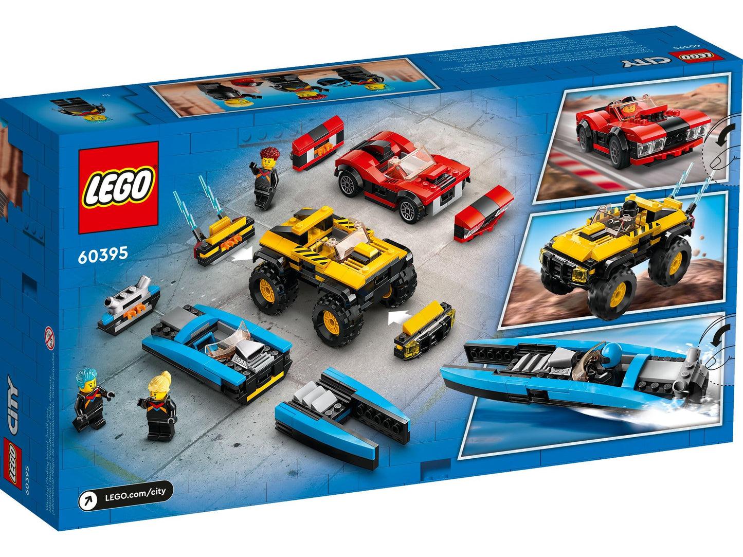 LEGO City 60395 2KDRIVE Triple Vehicle Race Pack – 3 Buildable Racers