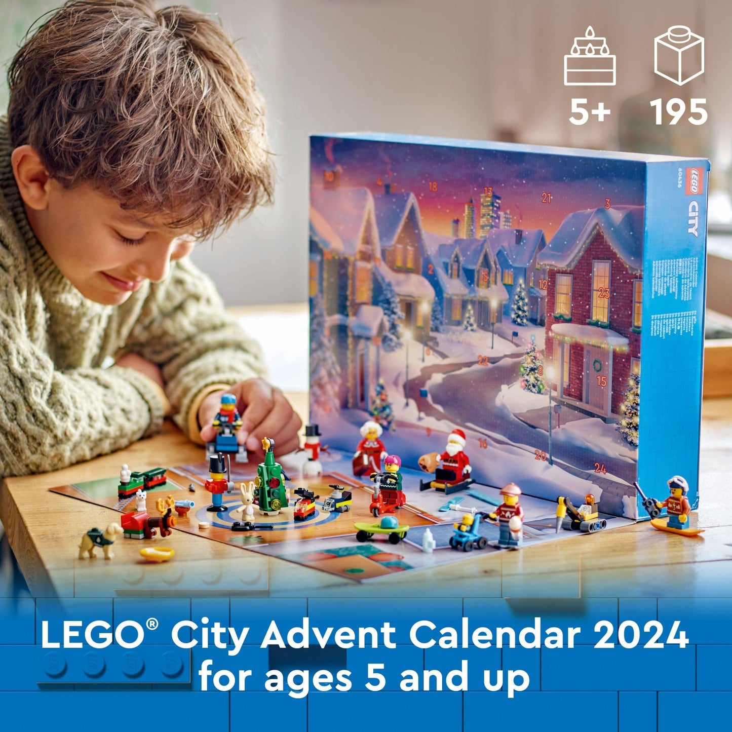 LEGO City Advent Calendar 2024 (60436) – 24 Surprises for Kids Aged 5+