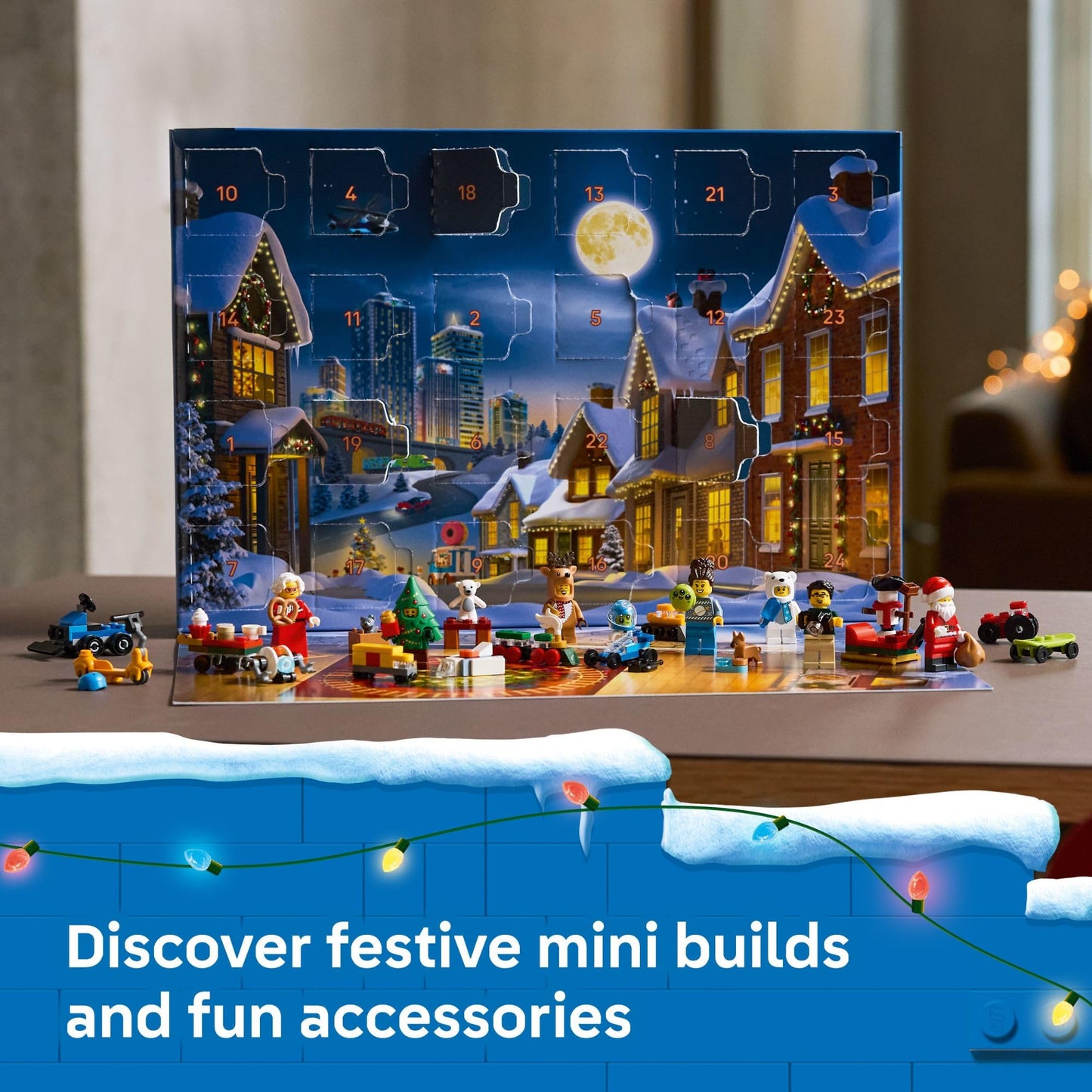 LEGO City Advent Calendar 2025 – 24 Surprises with Santa & Mrs. Claus | Holiday Countdown Toy for Kids 5+