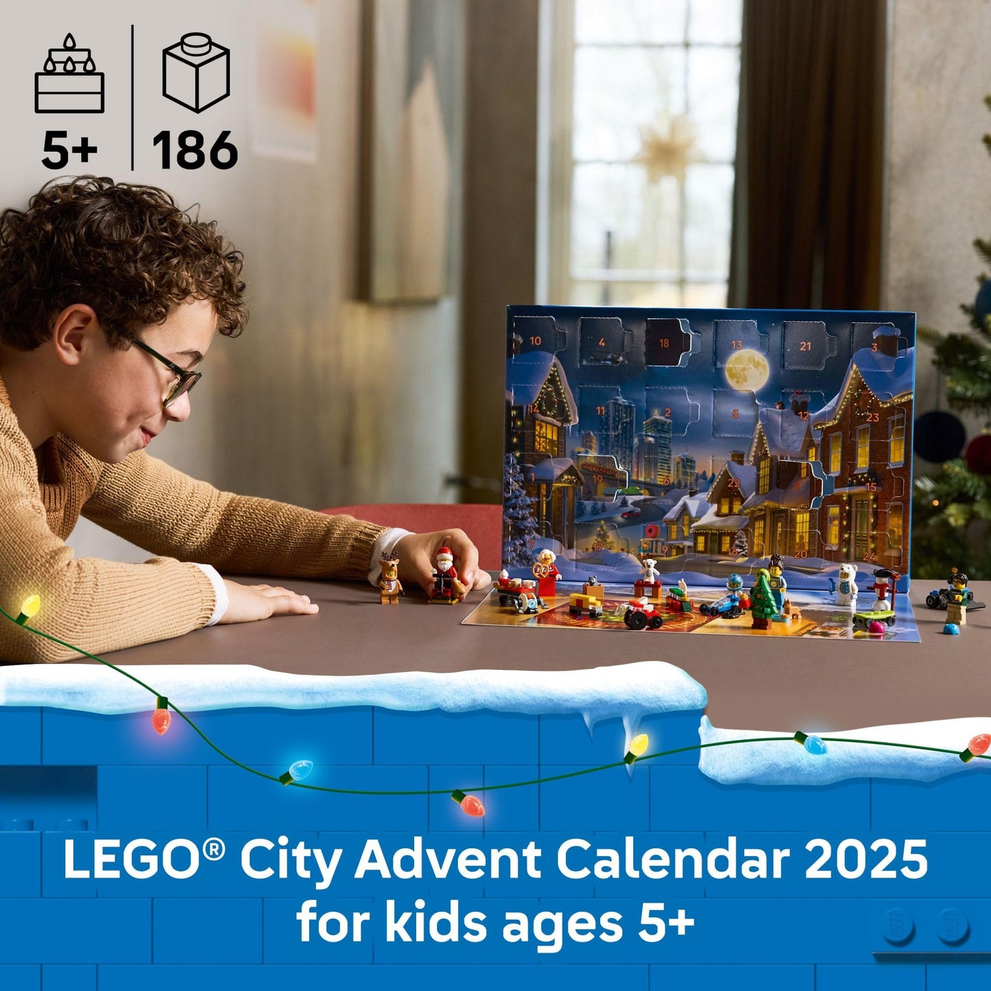 LEGO City Advent Calendar 2025 – 24 Surprises with Santa & Mrs. Claus | Holiday Countdown Toy for Kids 5+