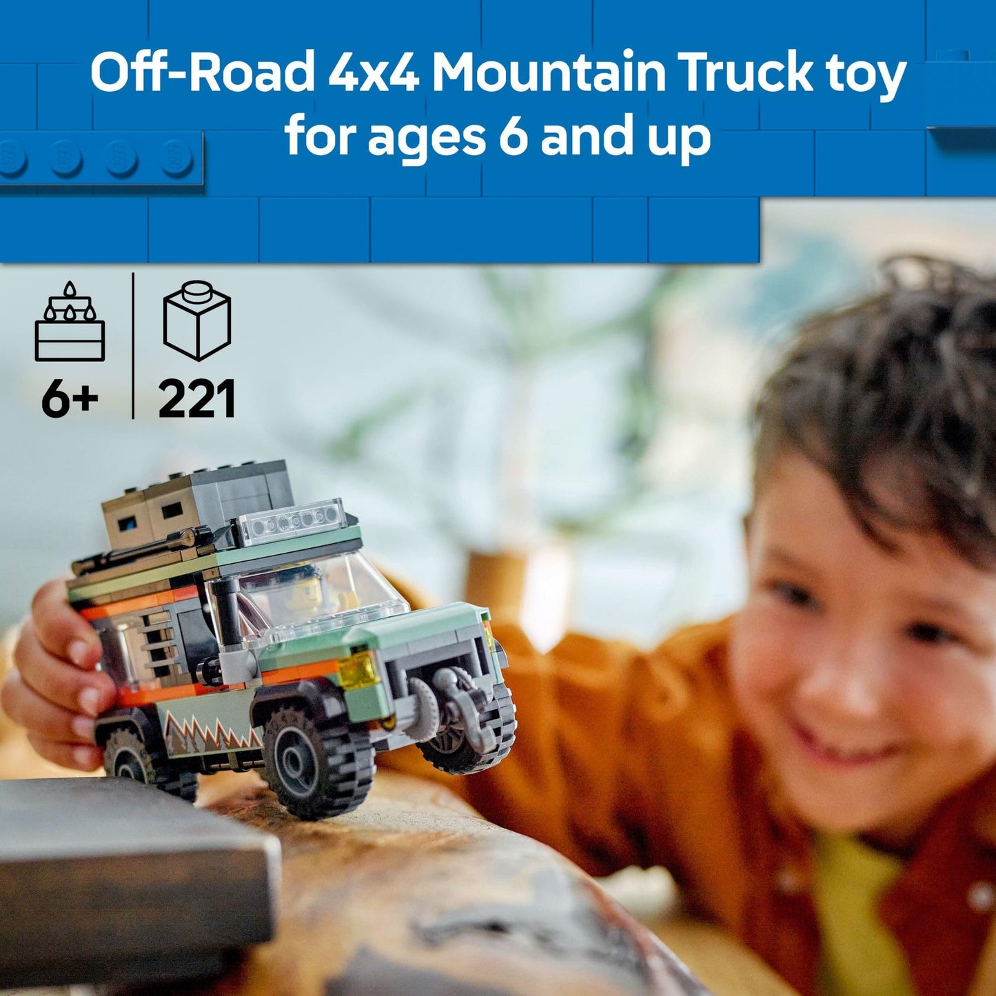 LEGO City Off-Road 4x4 Mountain Truck Toy Set | Adventurer Minifigure