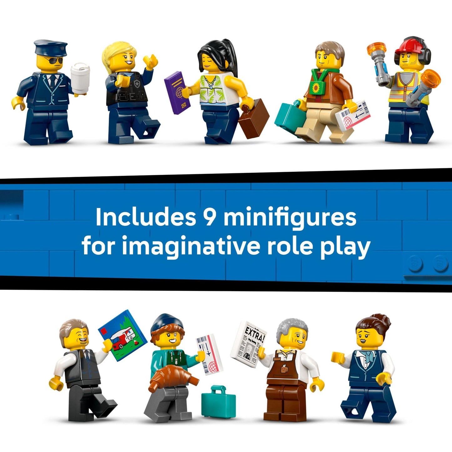 LEGO City Airport with Airplane (60502) – Building Toy for Kids 8+ with 9 Minifigures