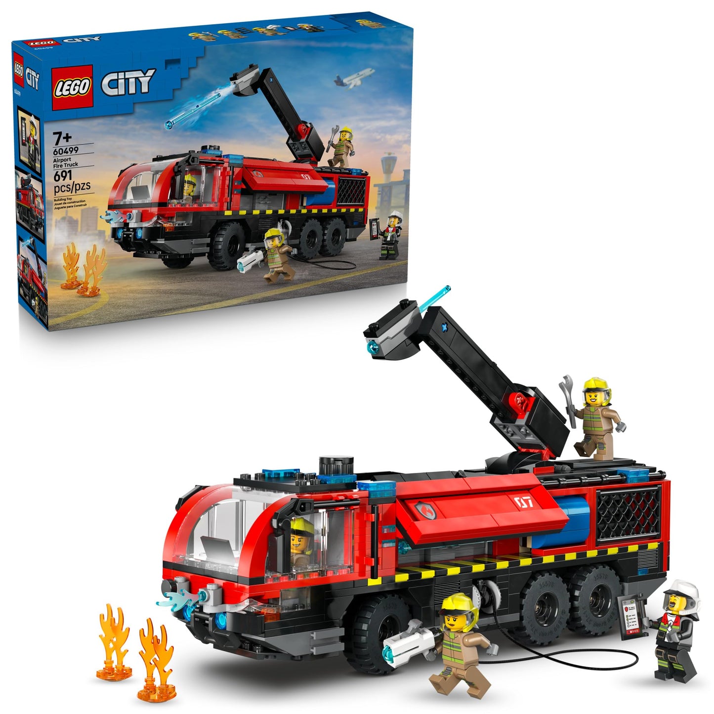 LEGO City Airport Fire Truck (60499) – 691-Piece Building Set for Ages 7+