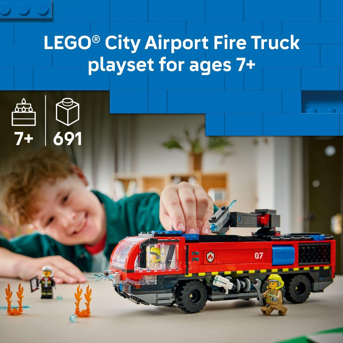 LEGO City Airport Fire Truck (60499) – 691-Piece Building Set for Ages 7+