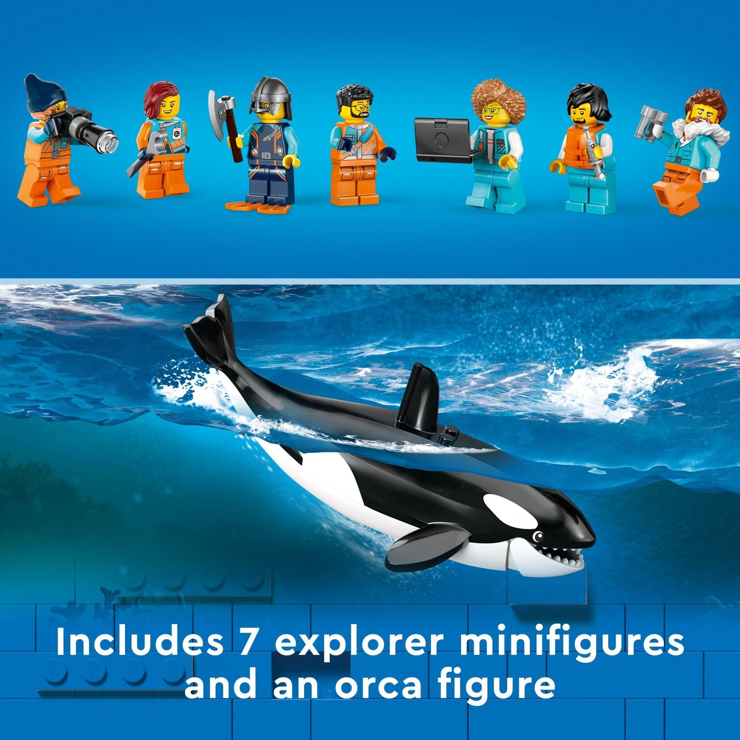 LEGO City Arctic Explorer Ship 60368 | 815-Piece Ocean Adventure Set with Helicopter, ROV Sub & Viking Shipwreck