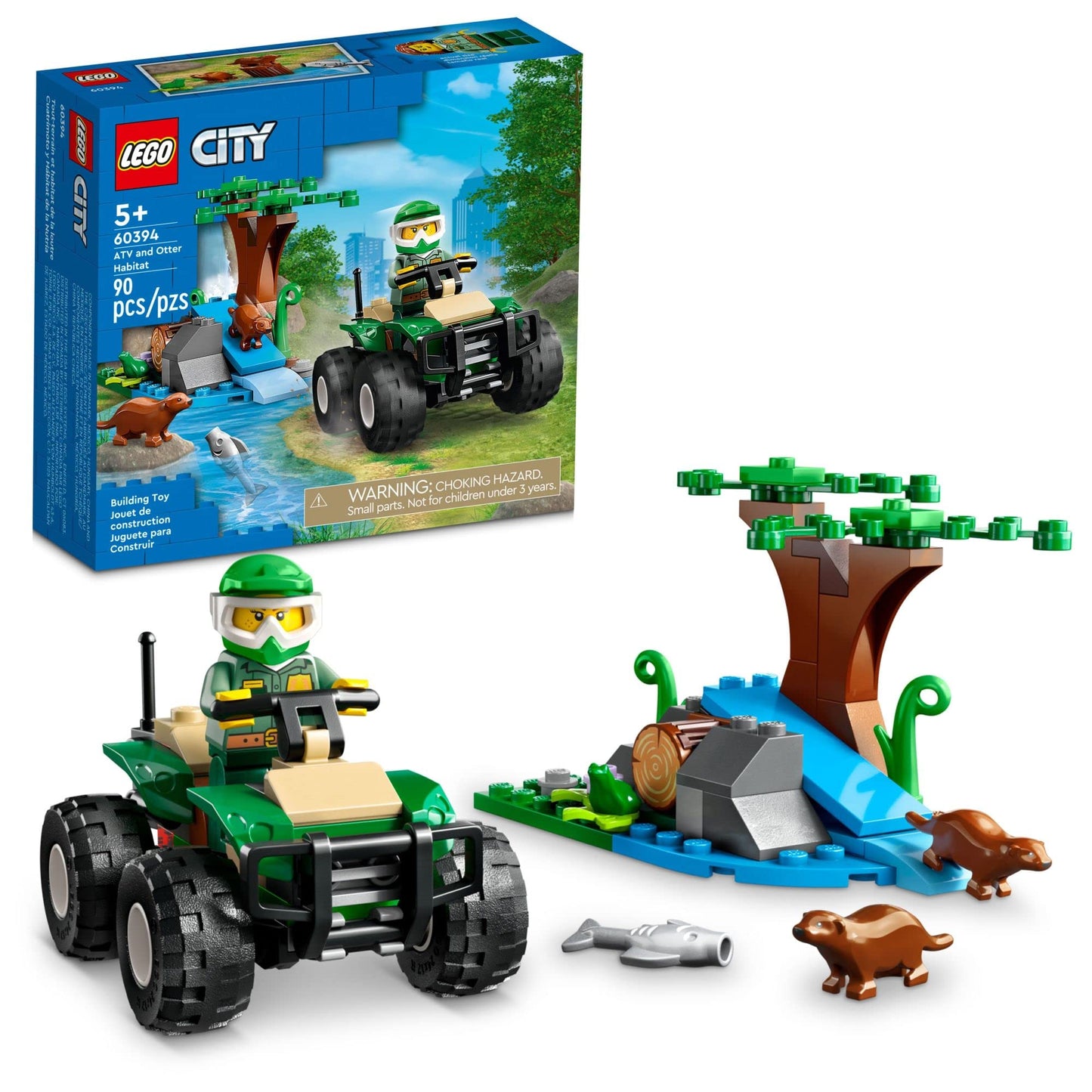 LEGO City ATV and Otter Habitat 60394 – Off-Road Quad Bike Toy for Ages 5+