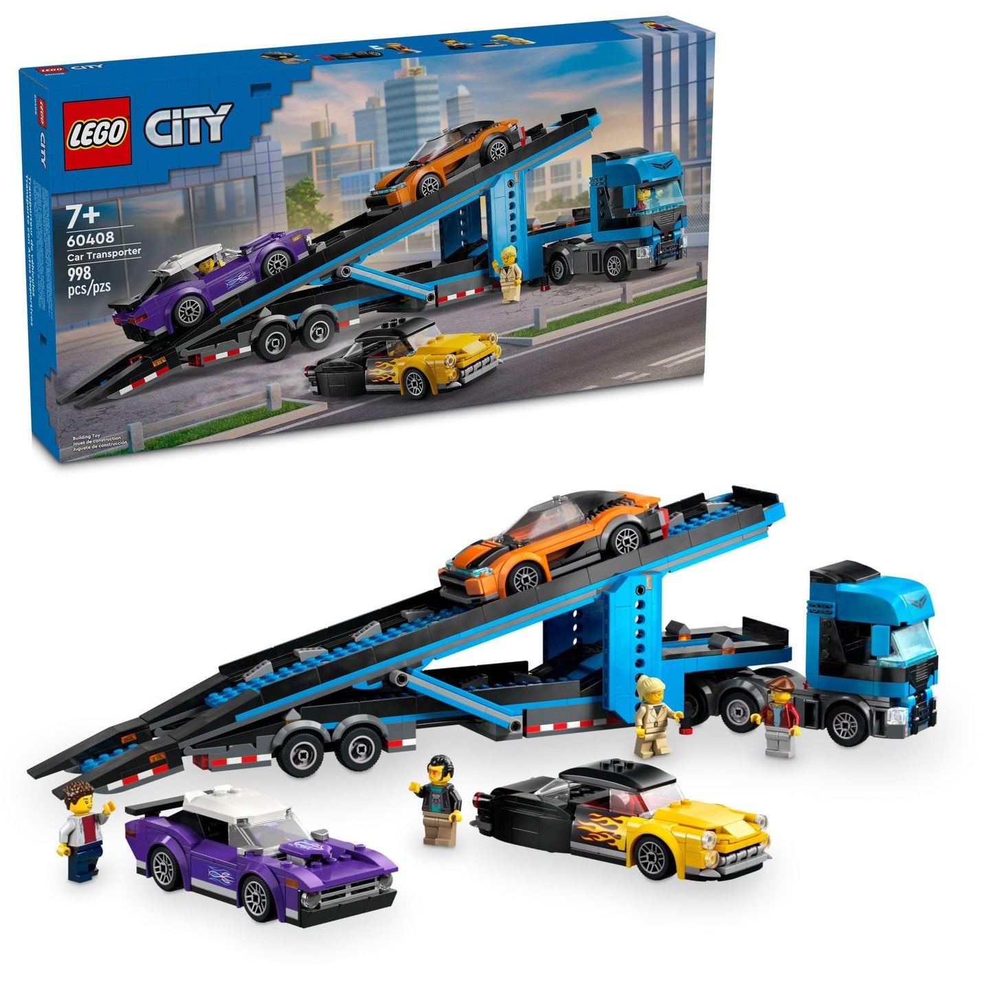 LEGO City Car Transporter Truck 60408 – Multi-Vehicle Builder Set
