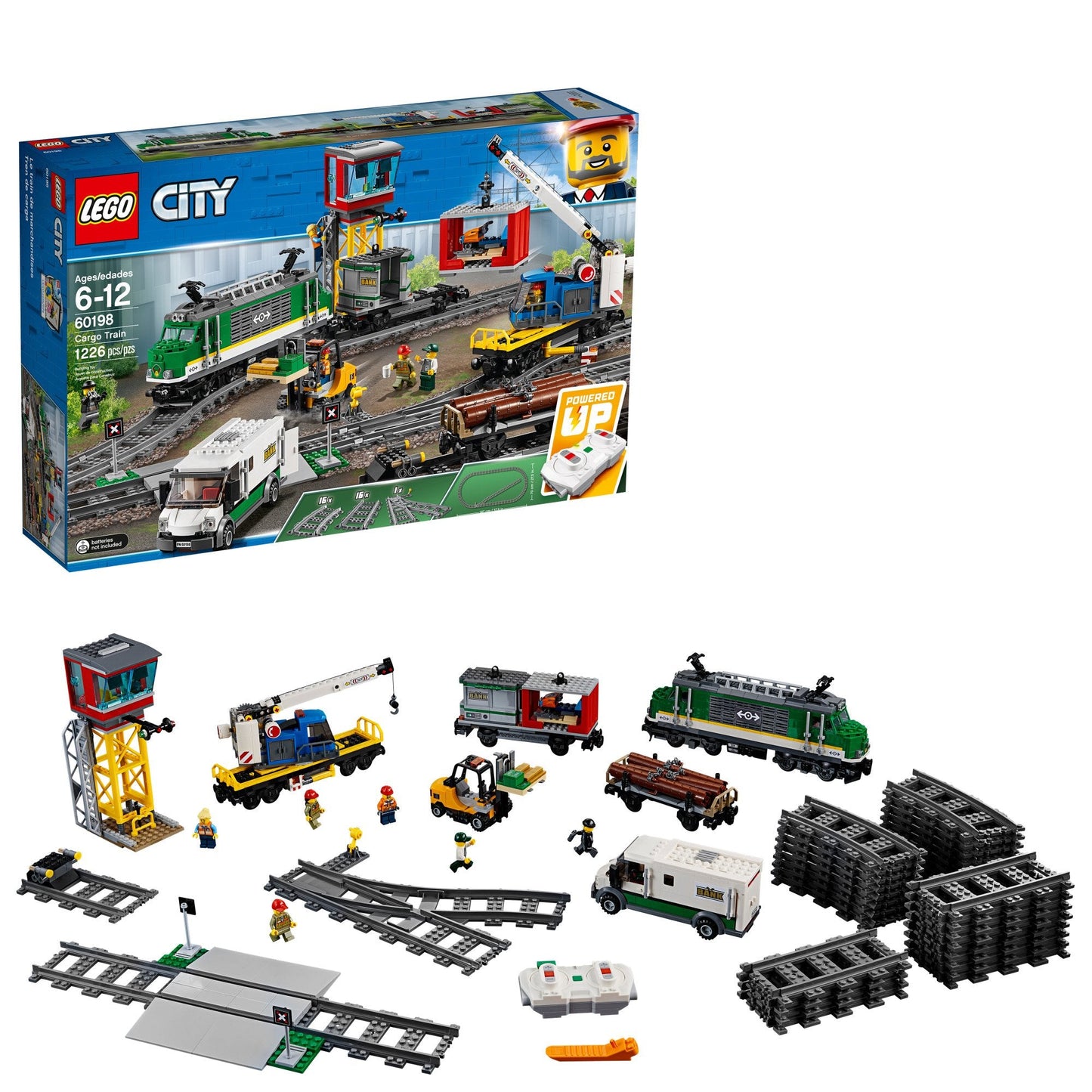 LEGO City Cargo Train 60198 – Exclusive Remote Control Train (1226 Pieces)
