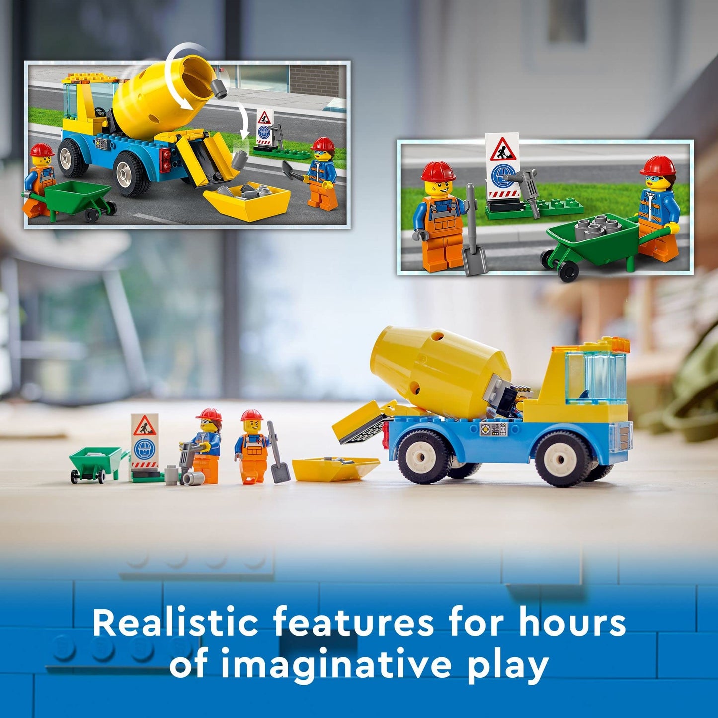 LEGO City Cement Mixer Truck 60325 – 85-Piece Building Toy for Preschool Kids 4+