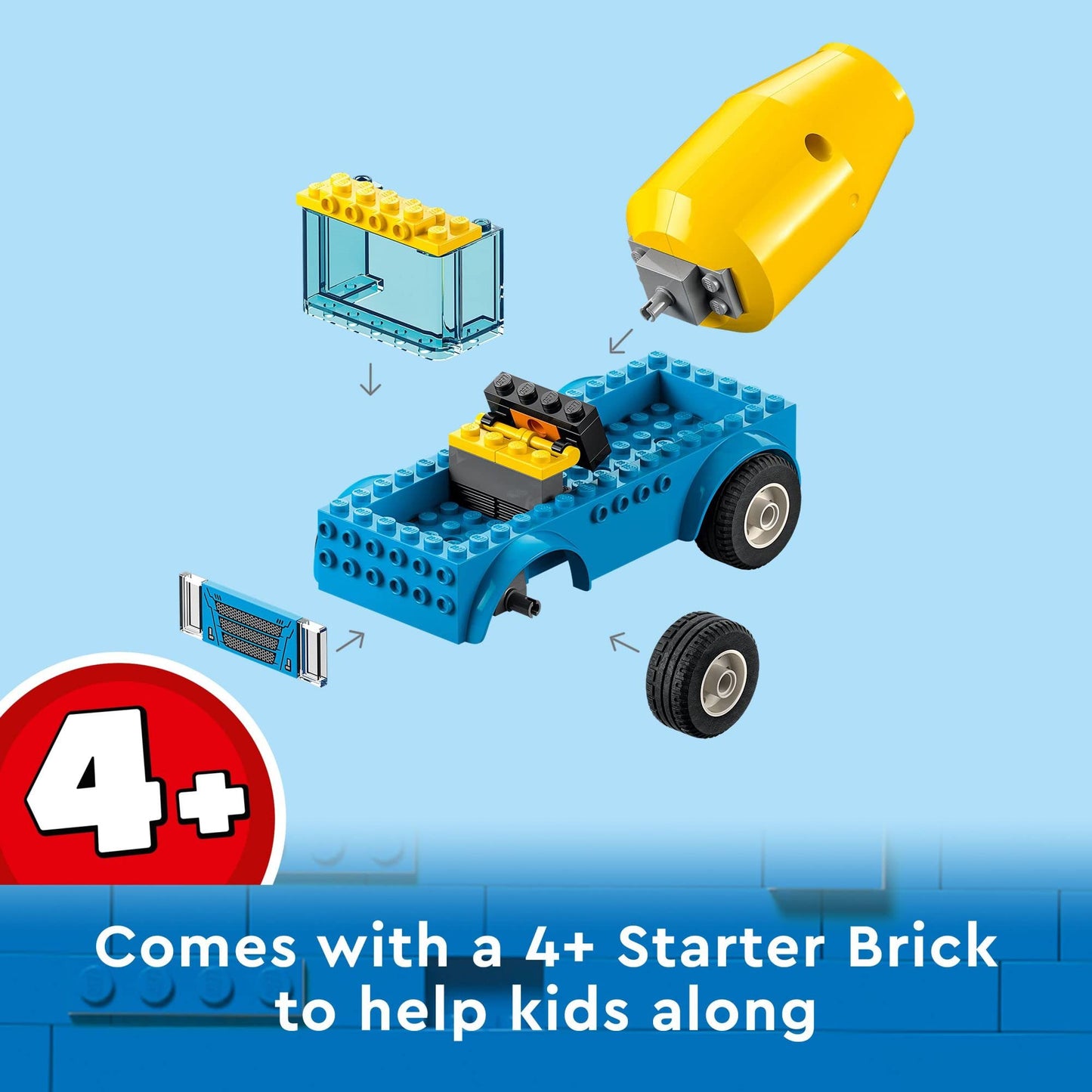 LEGO City Cement Mixer Truck 60325 – 85-Piece Building Toy for Preschool Kids 4+