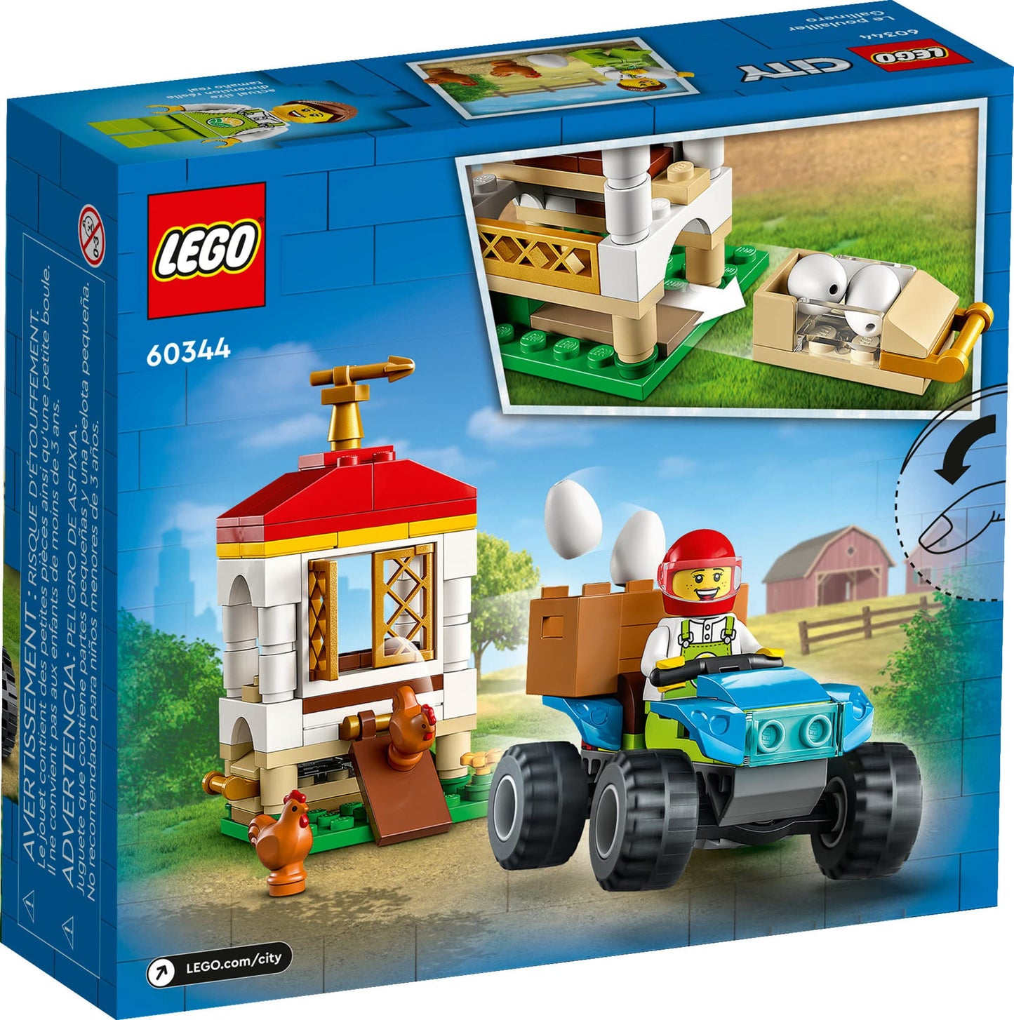 LEGO City Chicken Henhouse 60344 – Farm Toy Set for Kids 5+ (101 Pieces)
