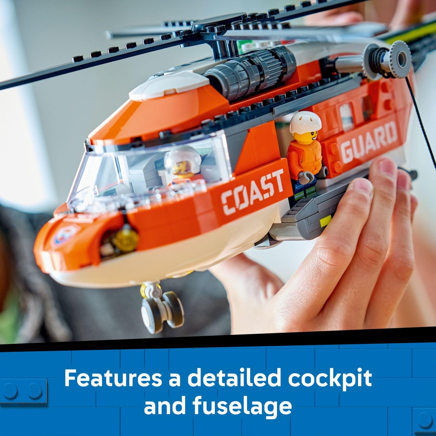 LEGO City Coast Guard Helicopter 60503 – 551-Piece Rescue Building Toy for Kids 7+