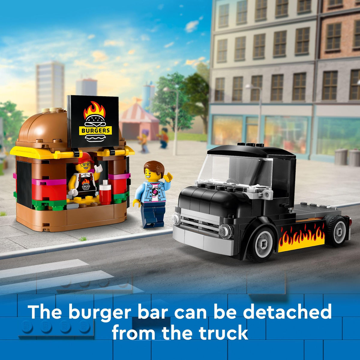 LEGO City Burger Truck 60404 | Imaginative Food Van Playset for Kids 5+