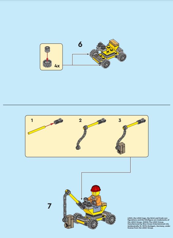 LEGO City Construction Worker Minifigure with Small Crane – Authentic LEGO Figure